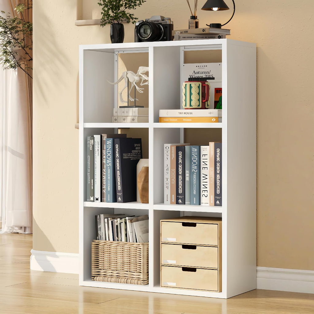 Outstar Metal Cube Storage Organizer 4 Cube 6 Cube Steel Cubby Shelf With Corner Bumpers For Living Room Bedroom Office Black And White