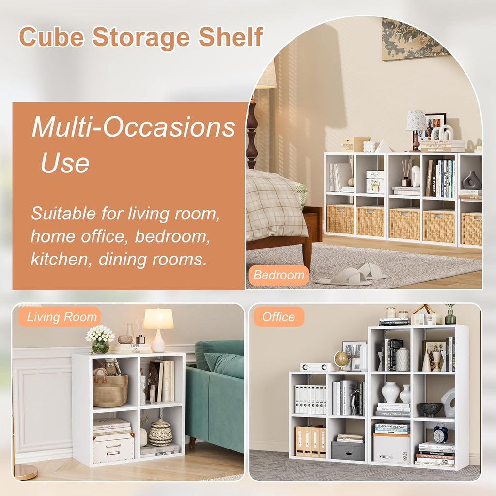 Outstar Metal Cube Storage Organizer 4 Cube 6 Cube Steel Cubby Shelf With Corner Bumpers For Living Room Bedroom Office Black And White