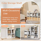 Outstar Metal Cube Storage Organizer 4 Cube 6 Cube Steel Cubby Shelf With Corner Bumpers For Living Room Bedroom Office Black And White