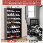 Outstar 6 Tier Tall Metal Storage Cabinet Freestanding Media And Shoe Organizer With Adjustable Shelves