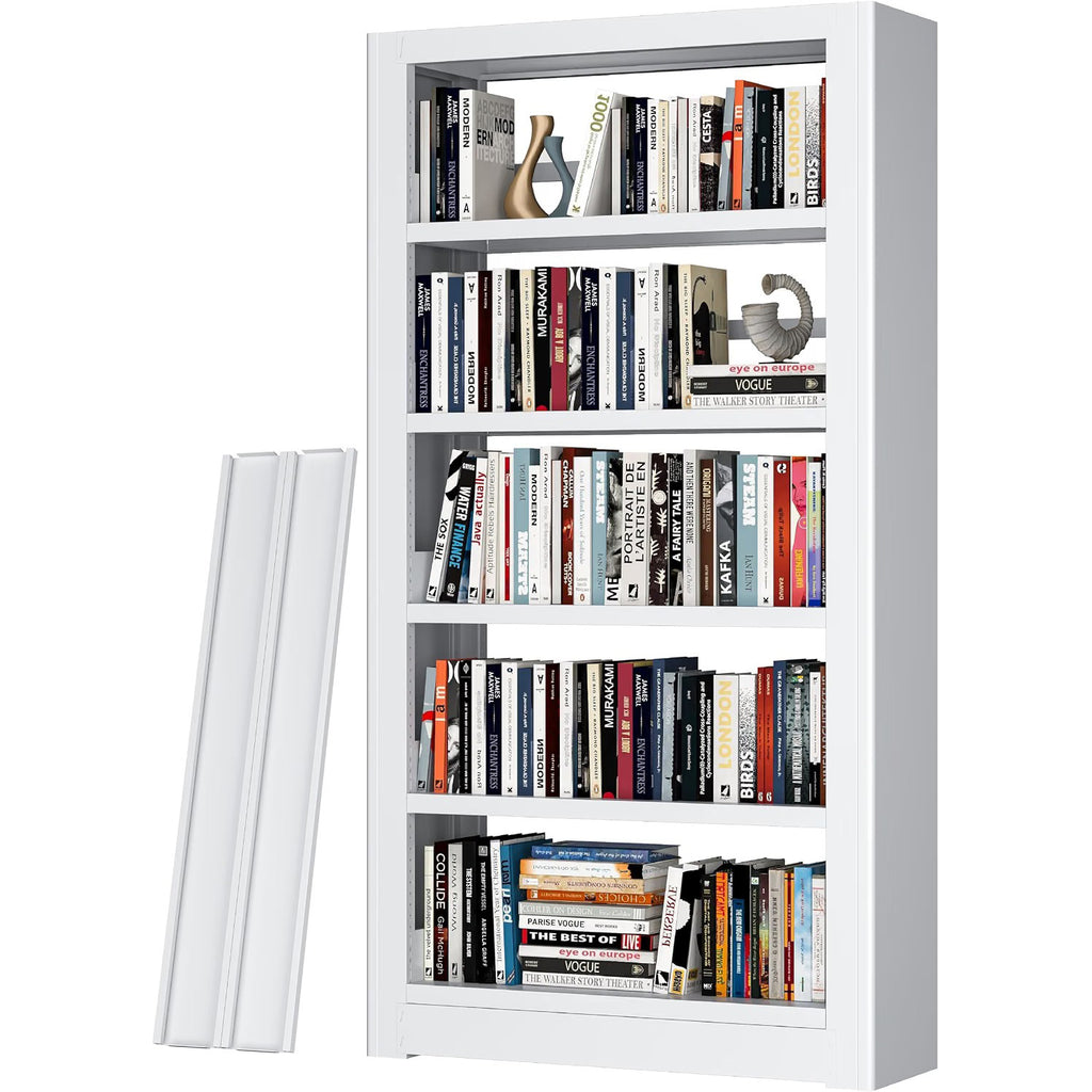Outstar Heavy Duty 5-Tier Modern Bookshelf 280 lbs Per Shelf Steel Bookcase