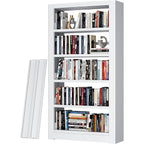 Outstar Heavy Duty 5-Tier Modern Bookshelf 280 lbs Per Shelf Steel Bookcase