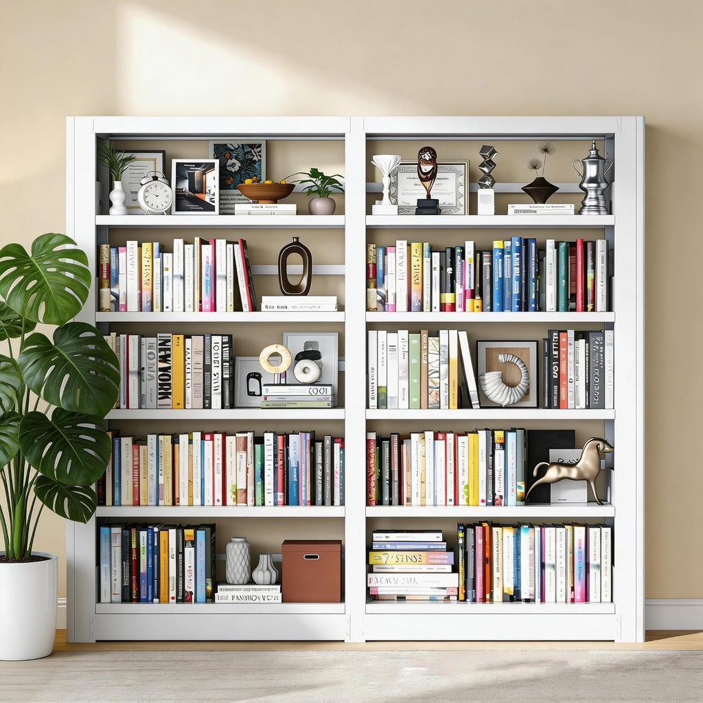 Outstar Heavy Duty 5-Tier Modern Bookshelf 280 lbs Per Shelf Steel Bookcase