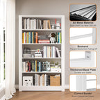 Outstar Heavy Duty 5-Tier Modern Bookshelf 280 lbs Per Shelf Steel Bookcase
