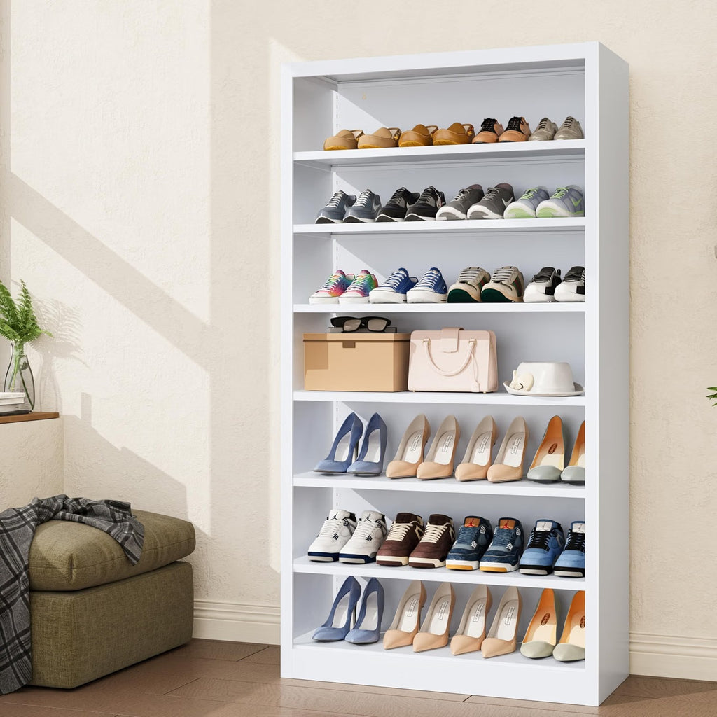Outstar 6 Tier Tall Metal Storage Cabinet Freestanding Media And Shoe Organizer With Adjustable Shelves