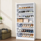 Outstar 6 Tier Tall Metal Storage Cabinet Freestanding Media And Shoe Organizer With Adjustable Shelves