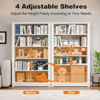 Outstar Heavy Duty 5-Tier Modern Bookshelf 280 lbs Per Shelf Steel Bookcase