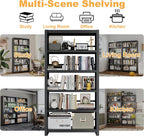 Outstar Simple Metal Bookshelf 5-Tier Industrial Bookcase for Living Room & Home Office