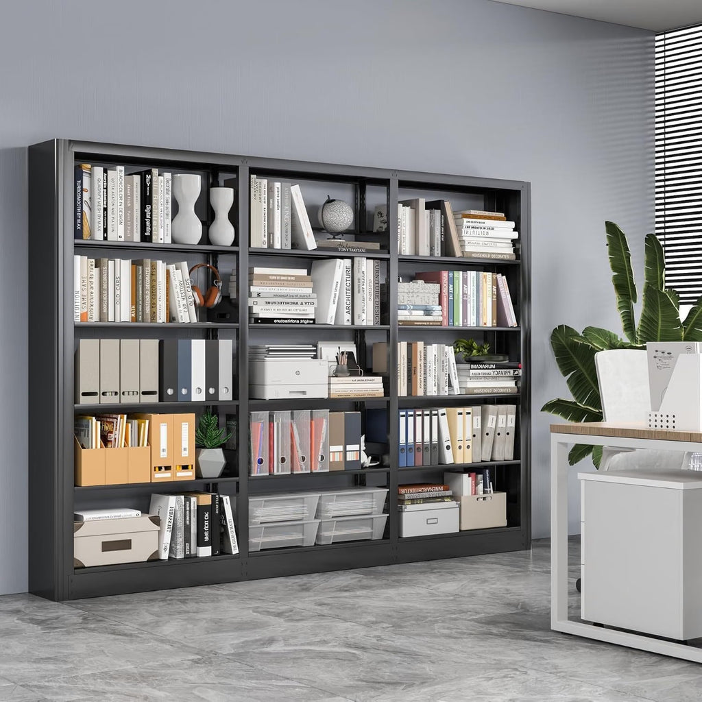 Outstar Heavy Duty 5-Tier Modern Bookshelf 280 lbs Per Shelf Steel Bookcase