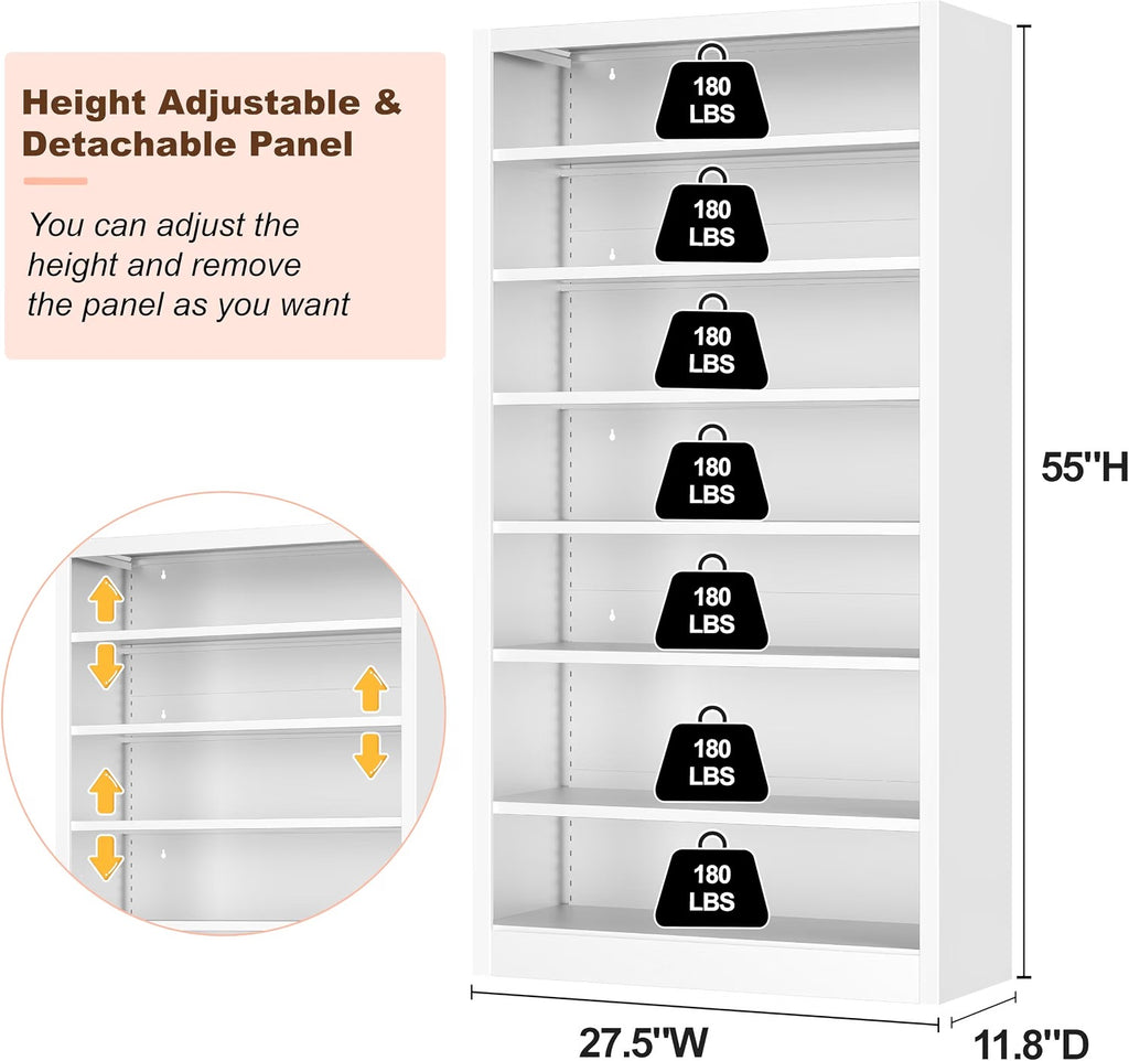 Outstar 6 Tier Tall Metal Storage Cabinet Freestanding Media And Shoe Organizer With Adjustable Shelves