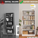 Outstar Heavy Duty Metal Bookcase 5-Tier Adjustable Tall Bookshelf 180 lbs Load Per Shelf for Living Room Home Office Bedroom Garage
