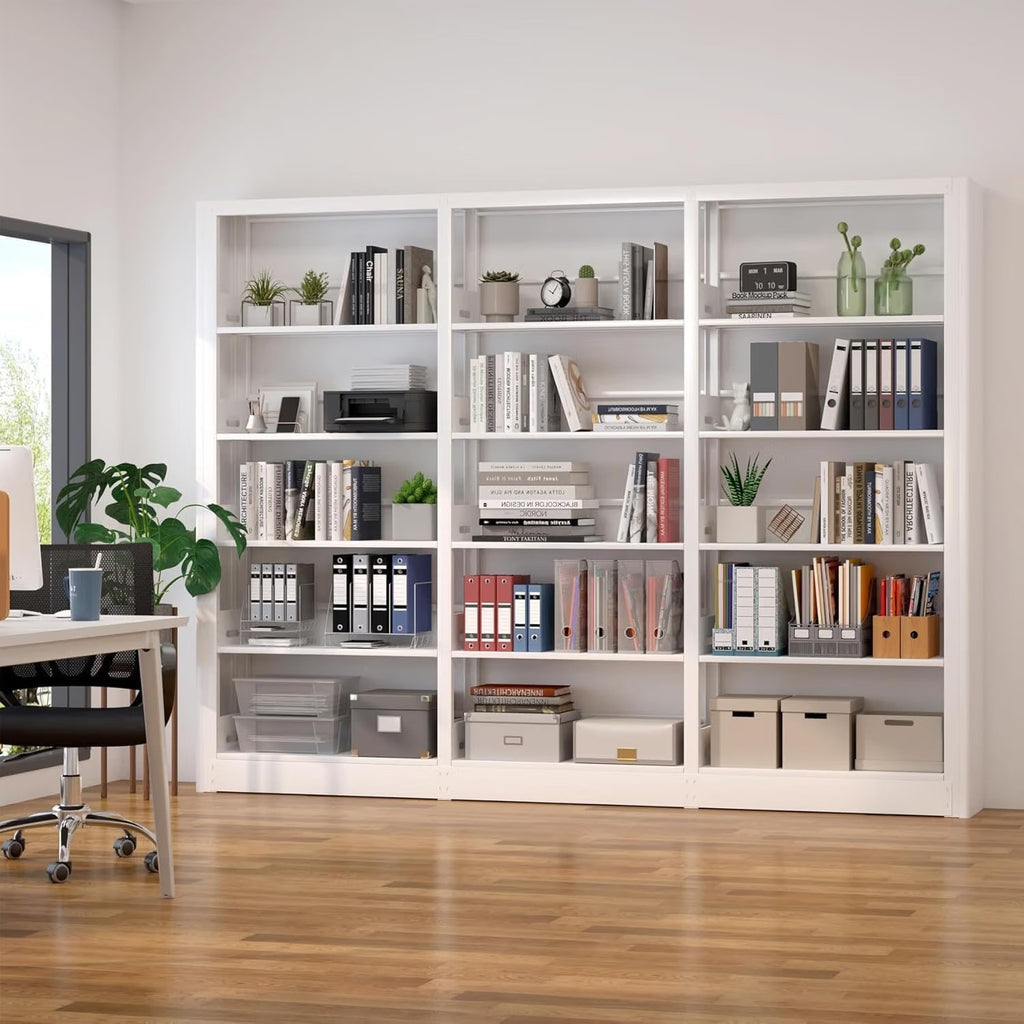 Outstar Heavy Duty 5-Tier Modern Bookshelf 280 lbs Per Shelf Steel Bookcase