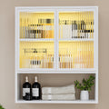 Outstar Wall Mounted Bathroom Cabinet With Glass Doors And Open Shelves