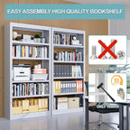 Outstar Heavy Duty Metal Bookshelf with Adjustable Shelves New