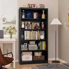 Outstar white 5 tier heavy duty metal bookcase holding books and decorative items in home office